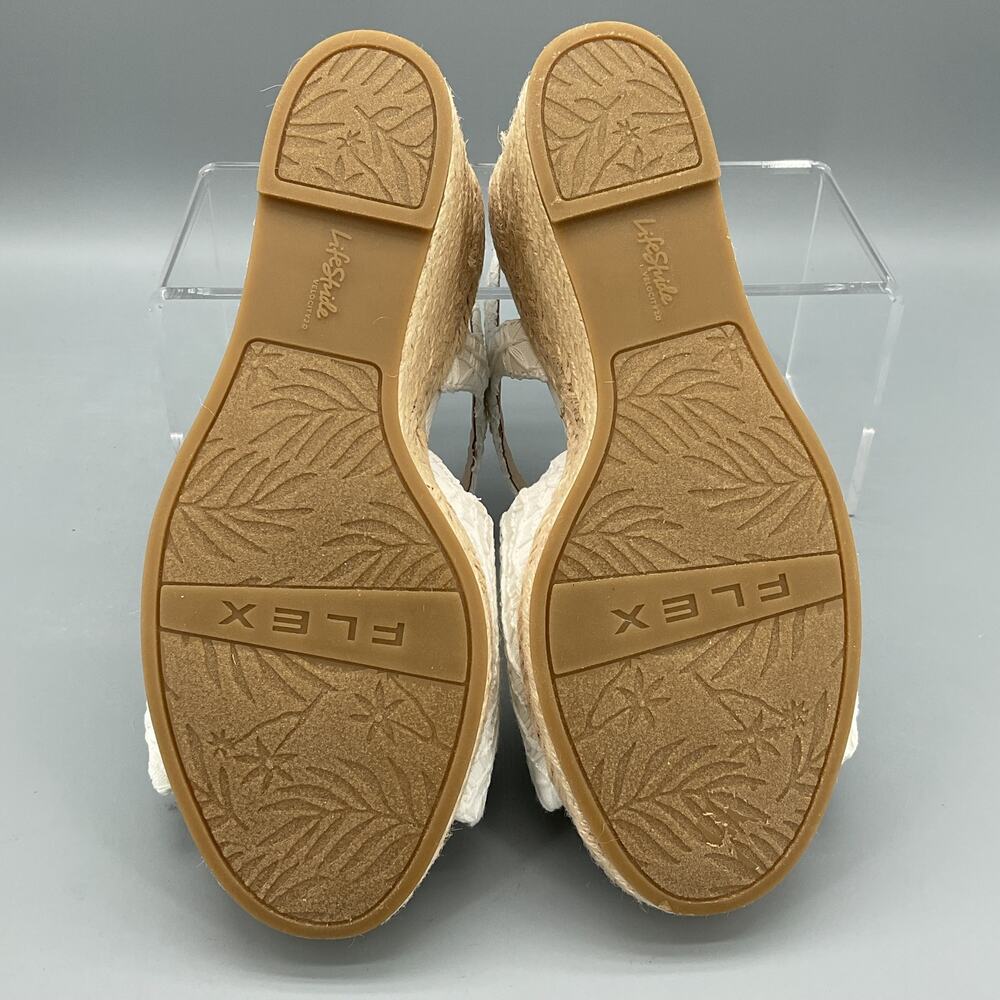 NEW Lifestride Women’s Tahlia Espadrille Wedge Sandals White Size 7.5W - Picture 8 of 10